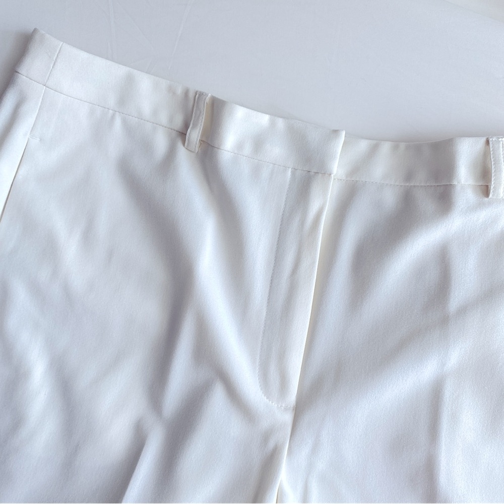 AMANDA SMITH IVORY CUFFED STRAIGHT LEG PANTS CAREER NEUTRAL MINIMALIST 12 - Picture 6 of 8